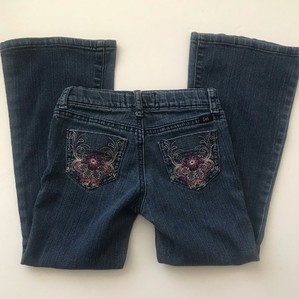 lei Dark Blue Embroidered Back Pocket Bootcut Jeans